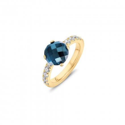 Pierścionek Melano Twisted Petite Crystal TR17 Złoty