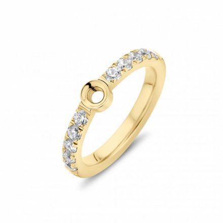 Pierścionek Melano Twisted Petite Crystal TR17 Złoty