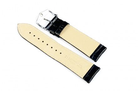 Czarny pasek skórzany 19 mm HIRSCH Modena 10302850-2-19 (L)