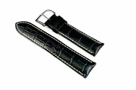 Czarny pasek skórzany 22 mm HIRSCH Modena 10302850-2-22 (L)