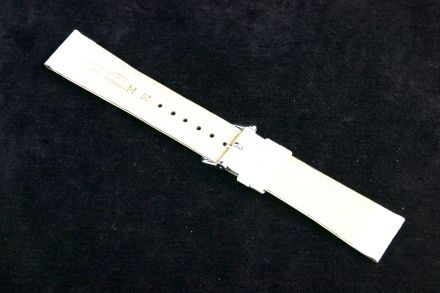 Biały pasek skórzany 12 mm HIRSCH Crocograin 12302800-1-12 (M)