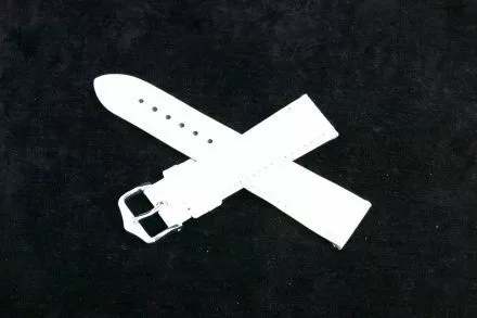 Biały pasek skórzany 14 mm HIRSCH Crocograin 12302800-1-14 (M)