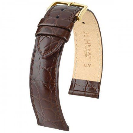 Brązowy pasek skórzany 13 mm HIRSCH Crocograin 12302810-1-13 (M)