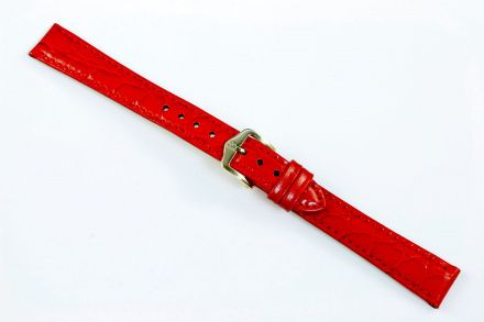 Czerwony pasek skórzany 12 mm HIRSCH Crocograin 12302820-1-12 (M)