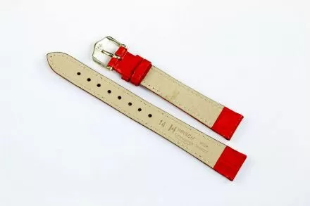 Czerwony pasek skórzany 12 mm HIRSCH Crocograin 12302820-1-12 (M)