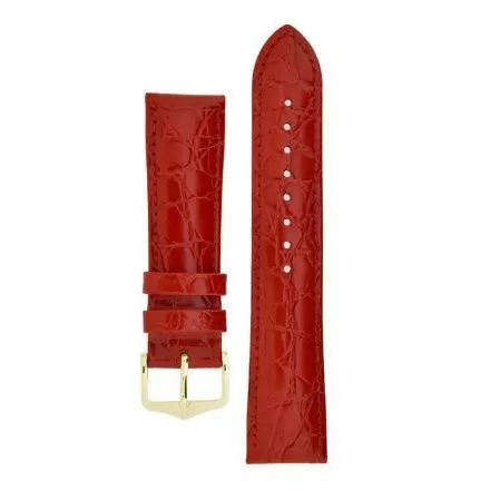 Czerwony pasek skórzany 20 mm HIRSCH Crocograin 12302820-2-20 (M)