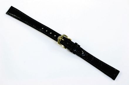 Czarny pasek skórzany 19 mm HIRSCH Crocograin 12302850-1-19 (M)