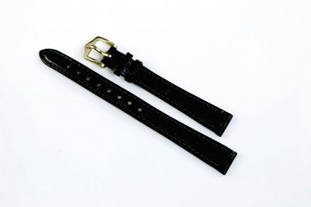 Czarny pasek skórzany 19 mm HIRSCH Crocograin 12302850-1-19 (M)