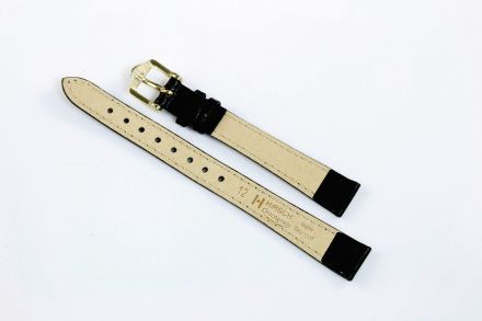 Czarny pasek skórzany 19 mm HIRSCH Crocograin 12302850-1-19 (M)