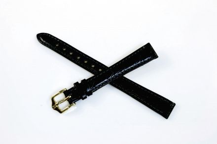 Czarny pasek skórzany 19 mm HIRSCH Crocograin 12302850-1-19 (M)