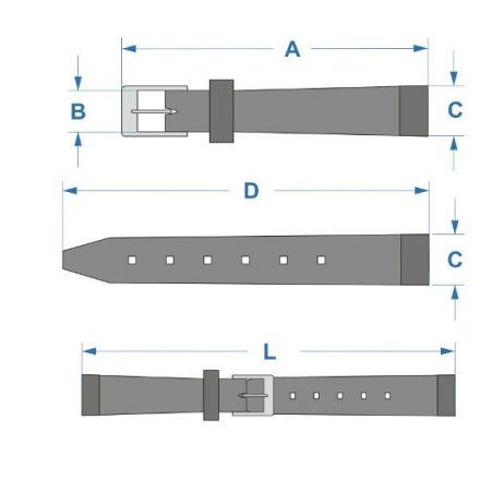 Bordowy pasek skórzany 12 mm HIRSCH Crocograin 12302860-1-12 (M)