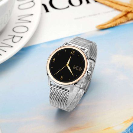 Srebrny smartwatch damski Rubicon RNBE66 SMARUB056