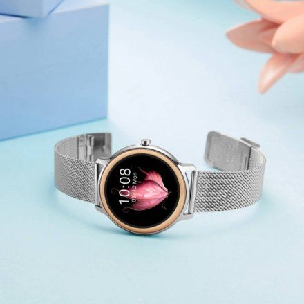 Srebrny smartwatch damski Rubicon RNBE66 SMARUB056