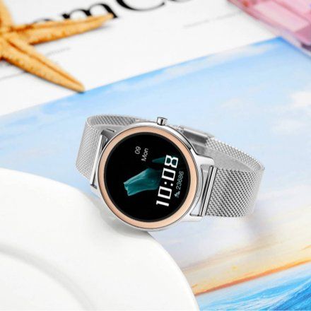 Srebrny smartwatch damski Rubicon RNBE66 SMARUB056