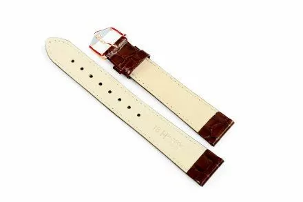 Brązowy pasek skórzany 12 mm HIRSCH Crocograin 12322810-1-12 (L)