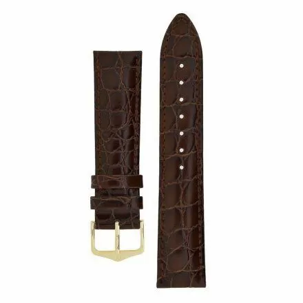 Brązowy pasek skórzany 12 mm HIRSCH Crocograin 12322810-1-12 (L)