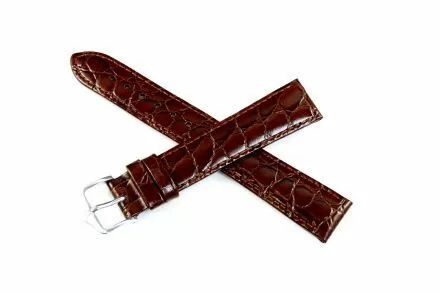 Brązowy pasek skórzany 20 mm HIRSCH Crocograin 12322810-2-20 (L)