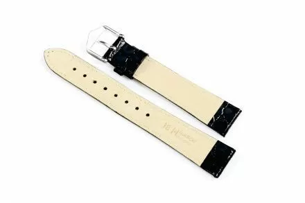 Czarny pasek skórzany 14 mm HIRSCH Crocograin 12322850-2-14 (L)