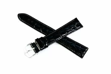 Czarny pasek skórzany 22 mm HIRSCH Crocograin 12322850-2-22 (L)