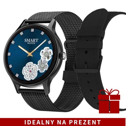 Smartwatch Pacific 18-3 Czarny + pasek | Kroki Kalorie Sport Puls Ciśnienie Tlen Cykl
