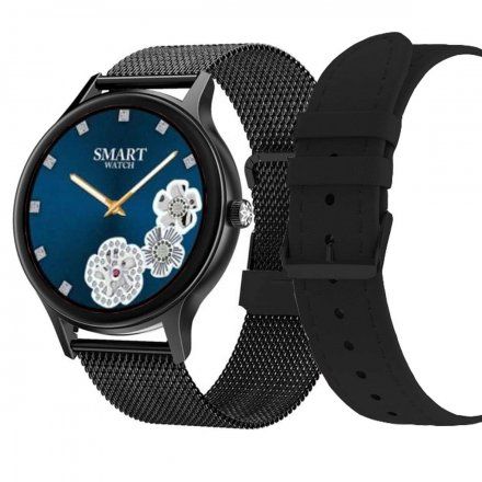 Smartwatch Pacific 18-3 Czarny + pasek | Kroki Kalorie Sport Puls Ciśnienie Tlen Cykl