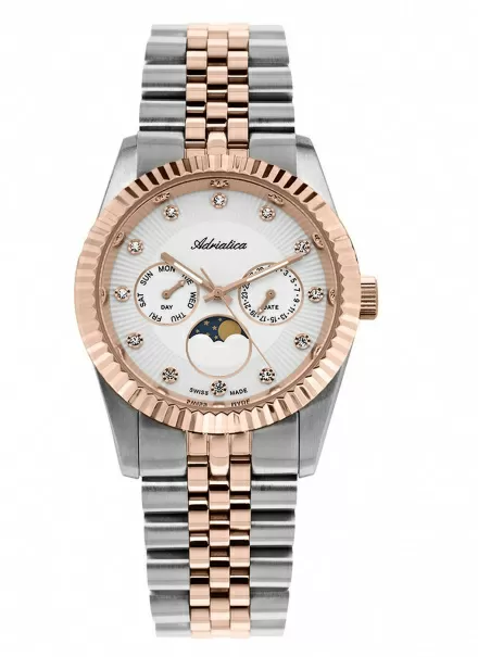 Zegarek Damski Adriatica na bransolecie A3809.R143QF - Multifunction Swiss Made