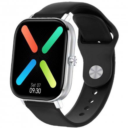 Smartwatch Pacific 20-2 Prostokątny czarny z funkcją rozmowy Kroki Puls Kalorie Sport
