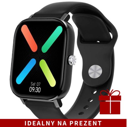 Smartwatch Pacific 20-5 Prostokątny czarny z funkcją rozmowy Kroki Puls Kalorie Sport