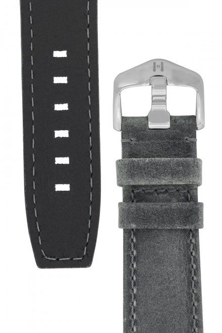 Szary pasek skórzany 22 mm HIRSCH Tritone 08564030-2-22 (L)