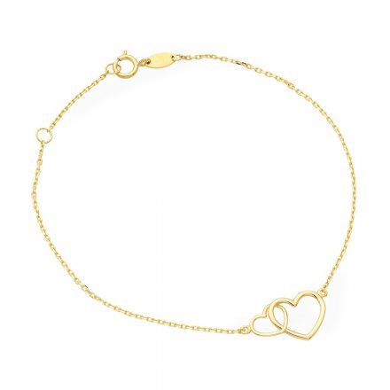 Biżuteria SAXO Złota bransoletka złota serca połączone 2-25-B00411-1.07