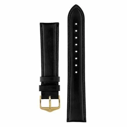 Czarny pasek skórzany 18 mm HIRSCH Ascot 01575050-1-18 (L)