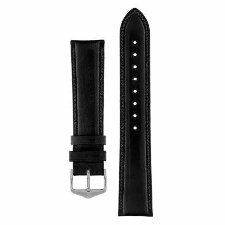 Czarny pasek skórzany 18 mm HIRSCH Ascot 01575050-1-18 (L)