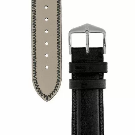 Czarny pasek skórzany 18 mm HIRSCH Ascot 01575050-1-18 (L)