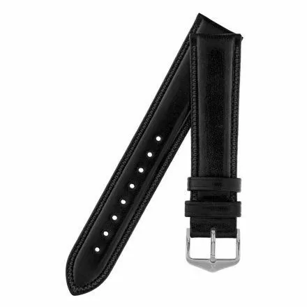 Czarny pasek skórzany 18 mm HIRSCH Ascot 01575050-1-18 (L)