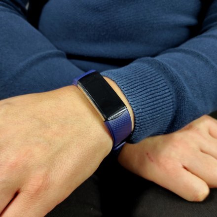 Czarny smartwatch męski damski Rubicon RNCE59 SMARUB076 + GRANATOWY PASEK