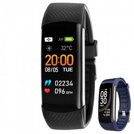 Czarny smartwatch męski damski Rubicon RNCE59 SMARUB076 + GRANATOWY PASEK