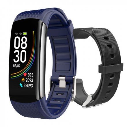 Czarny smartwatch męski damski Rubicon RNCE59 SMARUB076 + GRANATOWY PASEK
