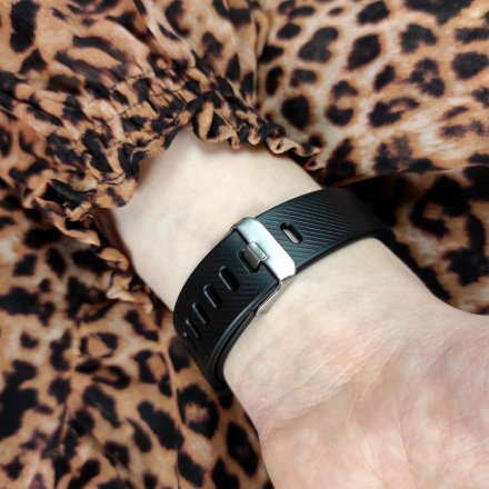 Czarny smartwatch męski damski Rubicon RNCE59 SMARUB077 + BIAŁY PASEK