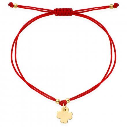 Biżuteria SAXO bransoletka koniczynka na czerwonym sznurku 2-25-B00533-1.16