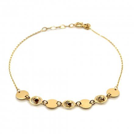Biżuteria SAXO Złota bransoletka ring z kulkami i koła 2-4-B00028-1.23