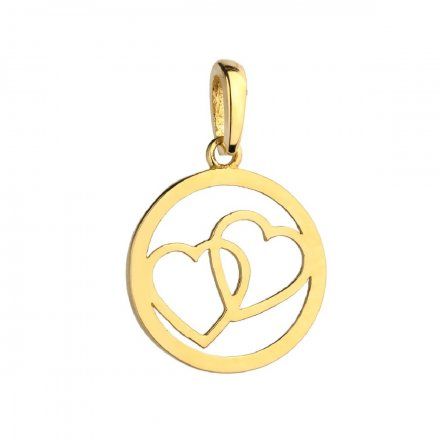 Biżuteria SAXO Zawieszka złota ring z sercami 6-4-Z00013-0.49