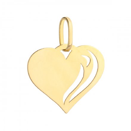 Biżuteria SAXO Zawieszka złota serce z delikatną falą 6-17-Z00254-0.59