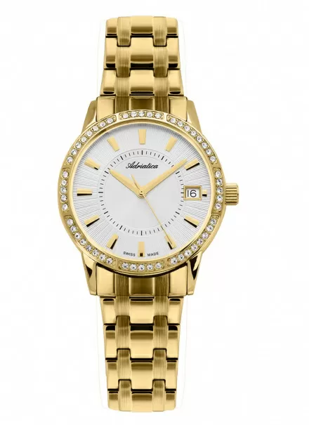Zegarek Damski Adriatica na bransolecie A3602.1113QZ - Swarovski Zegarek Swiss Made