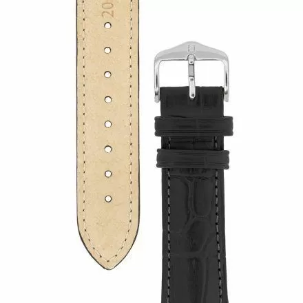 Czarny pasek skórzany 16 mm HIRSCH Duke 01028050OE-1-16 (L)