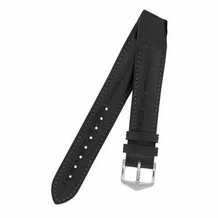 Czarny pasek skórzany 16 mm HIRSCH Duke 01028050OE-1-16 (L)