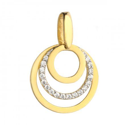 Biżuteria SAXO Zawieszka złote koła z cyrkoniami 6-21-Z00096-1.06