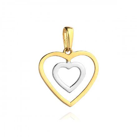 Biżuteria SAXO Zawieszka złota dwukolorowa serce w sercu 6-21-Z00124-0.61