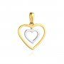 Biżuteria SAXO Zawieszka złota dwukolorowa serce w sercu 6-21-Z00124-0.62