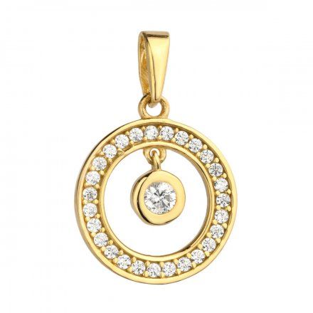 Biżuteria SAXO Zawieszka złote koło z cyrkoniami 6-25-Z00145-1.09
