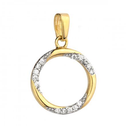 Biżuteria SAXO Zawieszka złote koło z cyrkoniami 6-25-Z00147-1.08